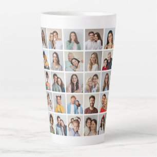 Create Your Own 25 Photo Collage Latte Mug