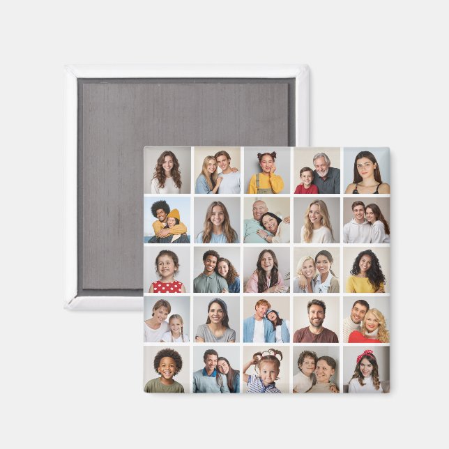 Create Your Own 25 Photo Collage Magnet (Front/Back)