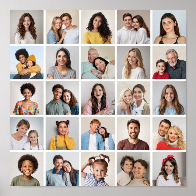 Create Your Own 25 Photo Collage Poster (Front)