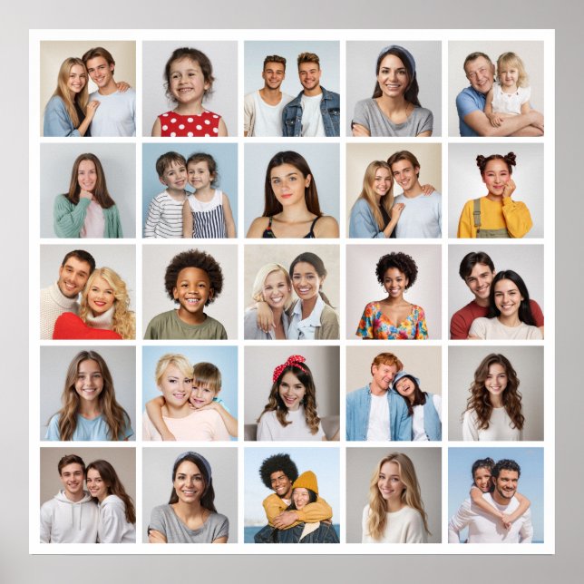 Create Your Own 25 Photo Collage Poster (Front)