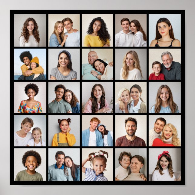Create Your Own 25 Photo Collage Poster (Front)
