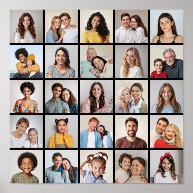 Create Your Own 25 Photo Collage Poster (Front)