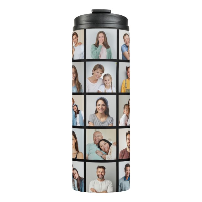 Create Your Own 25 Photo Collage Thermal Tumbler (Front)
