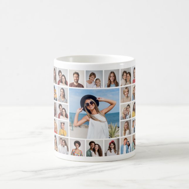 Create Your Own 27 Photo Collage Coffee Mug (Center)