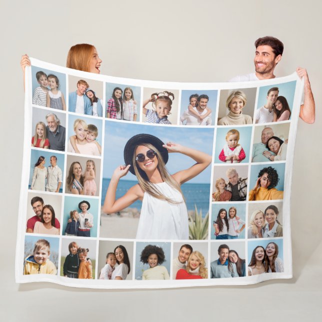 Create Your Own 27 Photo Collage Fleece Blanket (In Situ)