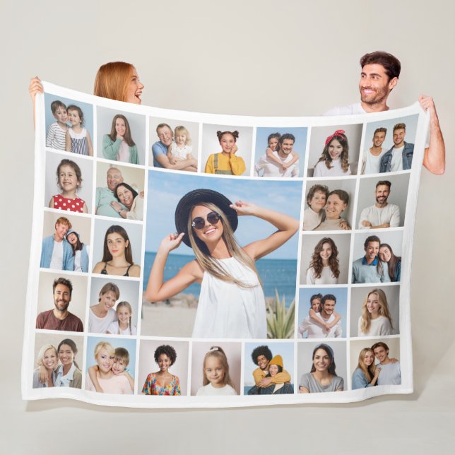 Create Your Own 27 Photo Collage Fleece Blanket (In Situ)