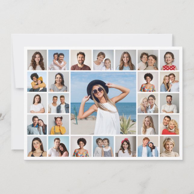 Create Your Own 27 Photo Collage Greeting Card (Front)