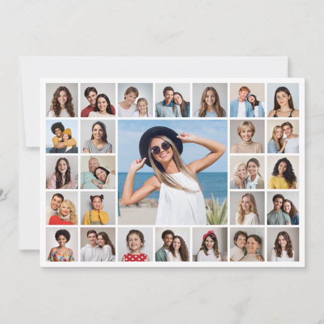 Create Your Own 27 Photo Collage Greeting Card (Front)