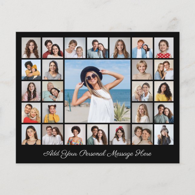Create Your Own 27 Photo Collage Paper Sheet/Card (Front)