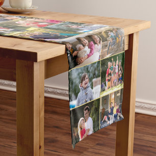 Create Your Own 28 Family Photo Collage Home Decor Short Table Runner