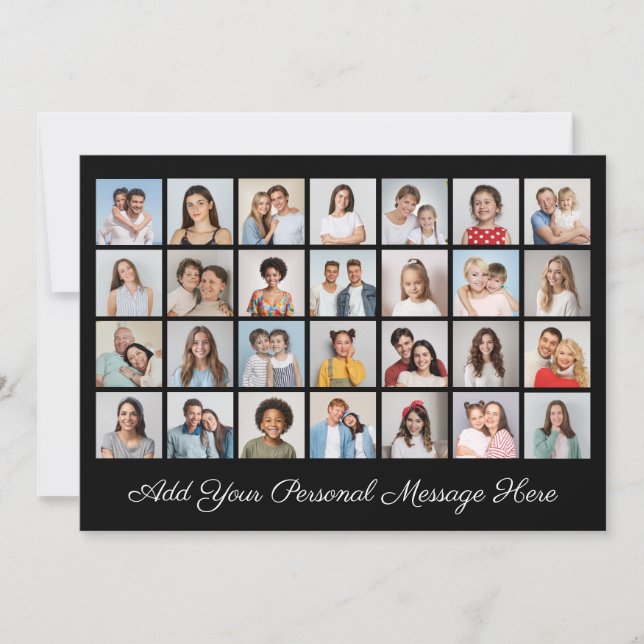 Create Your Own 28 Photo Collage Add Your Greeting Invitation (Front)