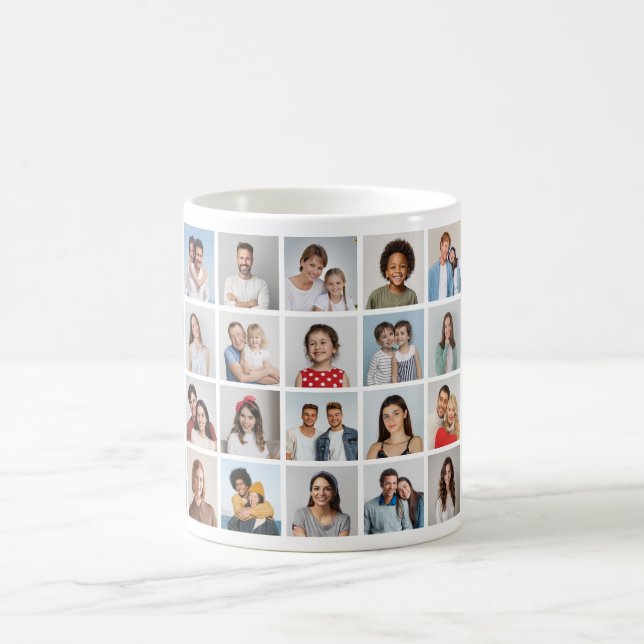 Create Your Own 28 Photo Collage Coffee Mug (Center)