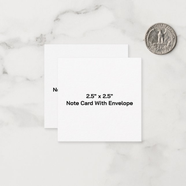 Create Your Own 2.5"x2.5" Note Card With Envelope (Front/Back In Situ)