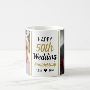 Create Your Own 2 Photo 50th Wedding Anniversary Coffee Mug