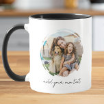 Create Your Own 2 Photo Mug<br><div class="desc">Create your own custom photo coffee mug. This cup features two of your favorite pictures in a circle shaped watercolor brush stroke frame and personalized text for any occasion. A great gift for family and friends or your own photo memory keepsake.</div>