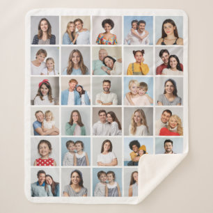 Create Your Own 30 Photo Collage Sherpa Blanket