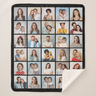 Create Your Own 30 Photo Collage Sherpa Blanket