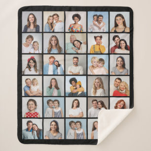 Create Your Own 30 Photo Collage Sherpa Blanket