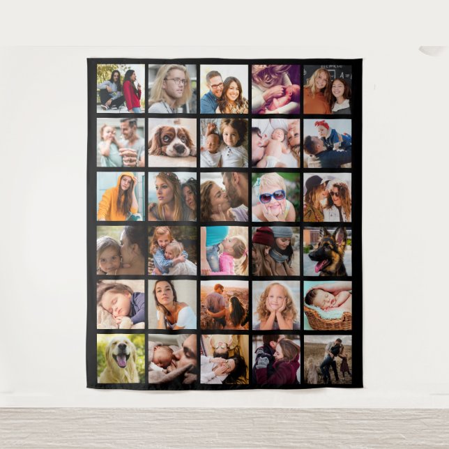 Create Your Own 30 Square Photo Collage Tapestry (Front)
