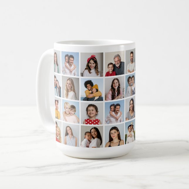 Create Your Own 32 Photo Collage Coffee Mug (Front Left)