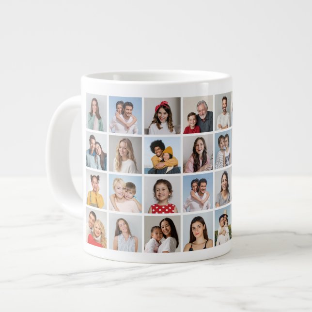 Create Your Own 32 Photo Collage Large Coffee Mug (Front Left)