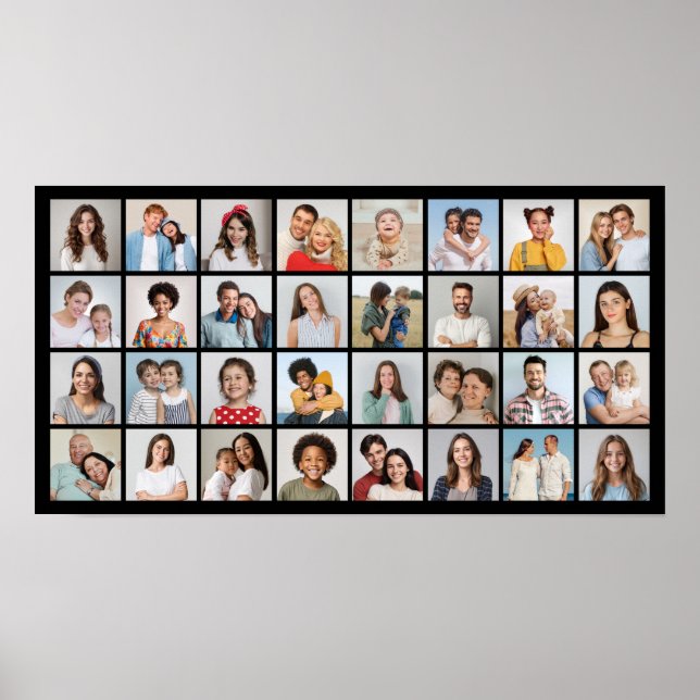 Create Your Own 32 Photo Collage Poster (Front)