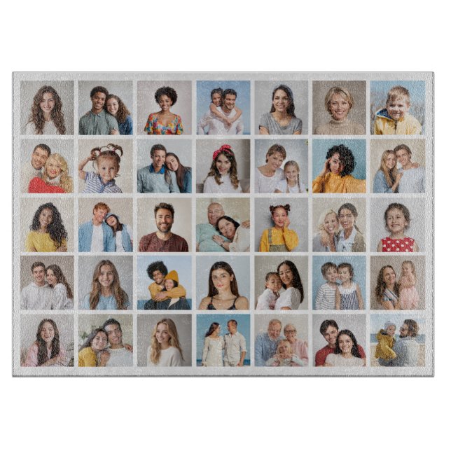Create Your Own 35 Photo Collage Cutting Board (Front)