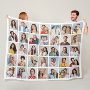 Create Your Own 35 Photo Collage Fleece Blanket