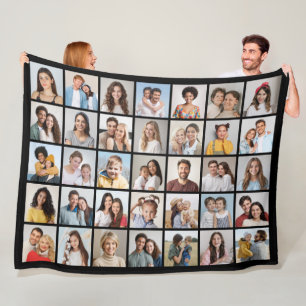 Create Your Own 35 Photo Collage Fleece Blanket