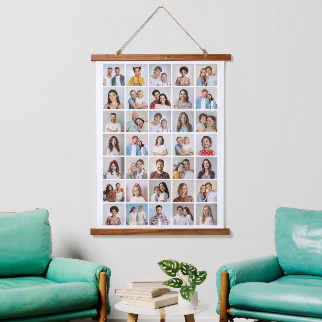 Create Your Own 35 Photo Collage Hanging Tapestry (Living Room)
