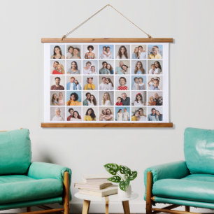 Create Your Own 35 Photo Collage Hanging Tapestry