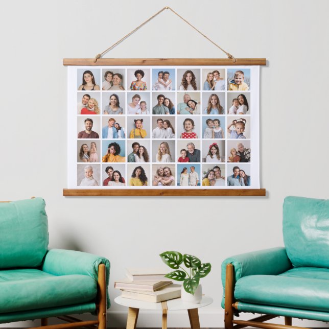 Create Your Own 35 Photo Collage Hanging Tapestry (Living Room)