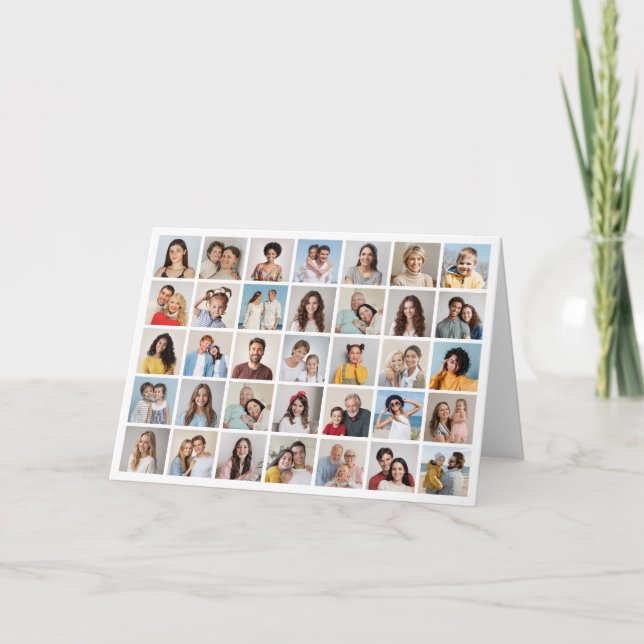 Create Your Own 35 Photo Collage Note Card (Front)