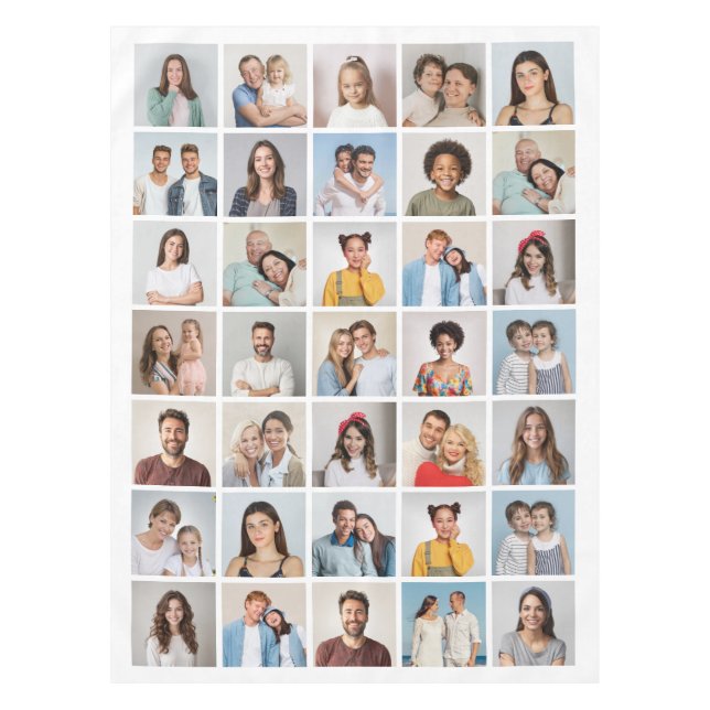 Create Your Own 35 Photo Collage Tablecloth (Front)