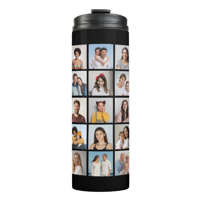 Create Your Own 35 Photo Collage Thermal Tumbler (Front)