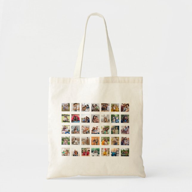 Create Your Own 35 Photo Collage Tote Bag (Front)