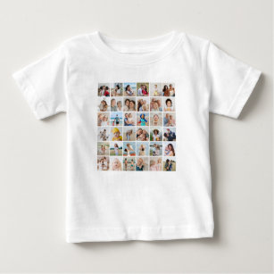 Create Your Own 36 Photo Collage Baby T-Shirt