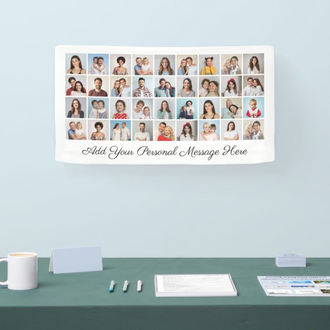 Create Your Own 36 Photo Collage Editable Colour Banner (Tradeshow)