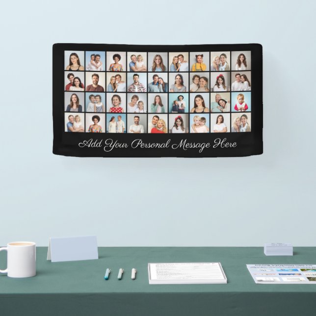 Create Your Own 36 Photo Collage Editable Colour Banner (Tradeshow)