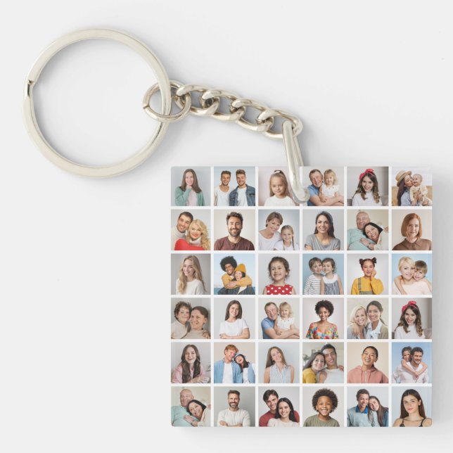 Create Your Own 36 Photo Collage Key Ring (Front)