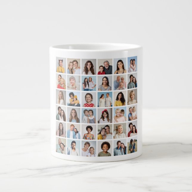 Create Your Own 36 Photo Collage Large Coffee Mug (Front)