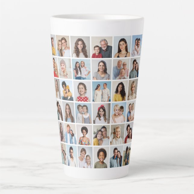 Create Your Own 36 Photo Collage Latte Mug (Front)