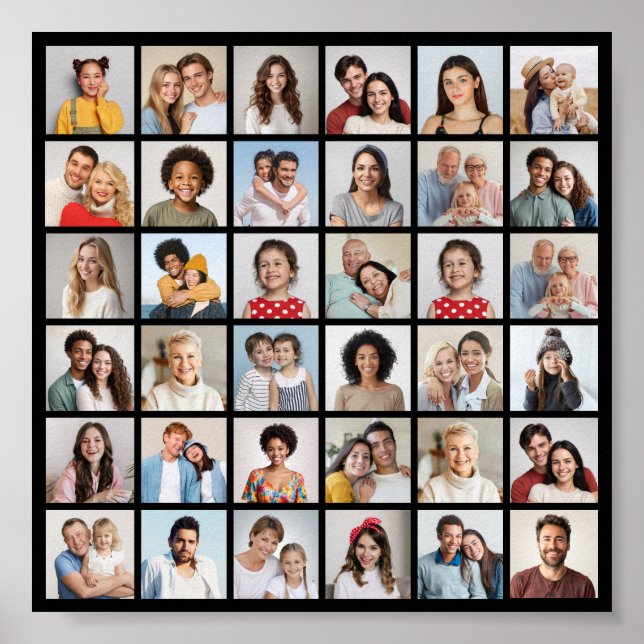 Create Your Own 36 Photo Collage Poster (Front)