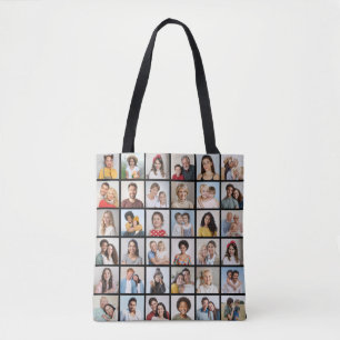 Create Your Own 36 Photo Collage Tote Bag