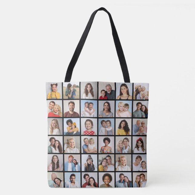 Create Your Own 36 Photo Collage Tote Bag (Front)
