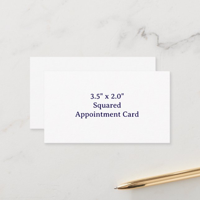 Create Your Own 3.5" x 2.0" Squared Appointment Card (Front/Back In Situ)