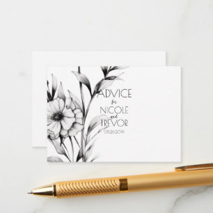 Create Your Own - 3 B&W Wildflowers Advice Card