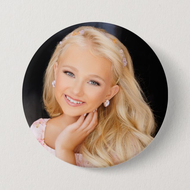 Create your own 3 inch fan pageant button! 7.5 cm round badge (Front)