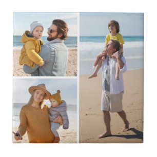 Create Your Own 3 Photo Collage Ceramic Tile