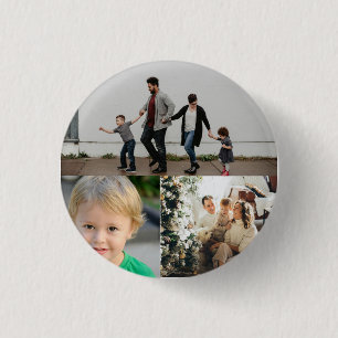 Create Your Own 3 Photo Collage Cm Round Badge